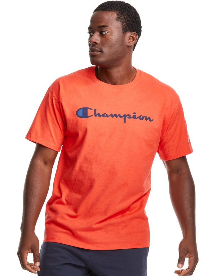 Camiseta Champion Hombre - Classic Jersey Script Logo ( Naranjas ) 0586274-SZ